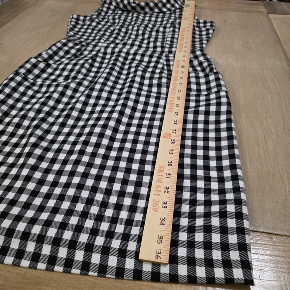 Karin Stevens Black White Gingham Sheath Dress Sleeveless Pockets Size 8 - Picture 10 of 10